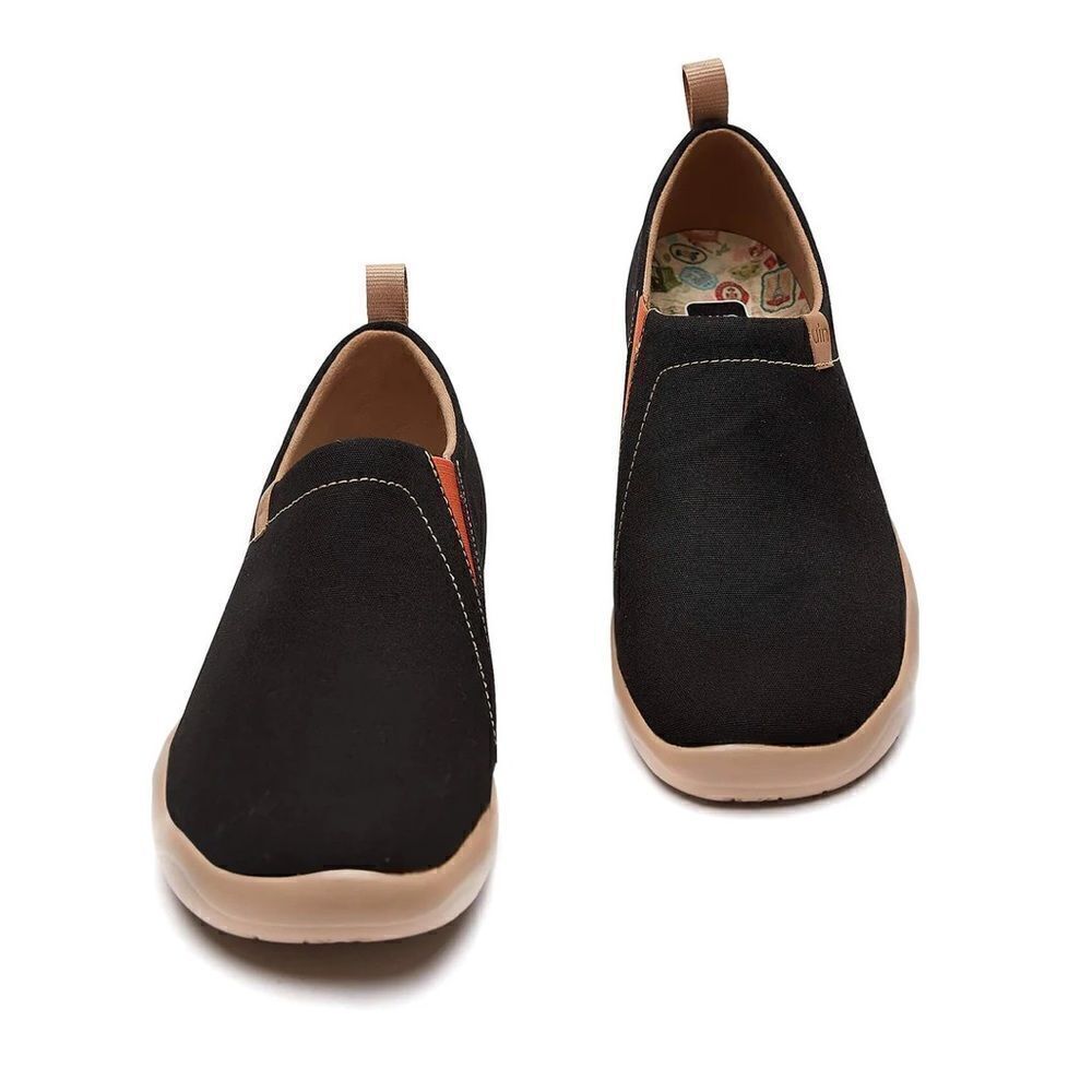 UIN Women's Canvas Lightweight Flats Walking Casual Loafers (Toledo Black) - Picture 5 of 7